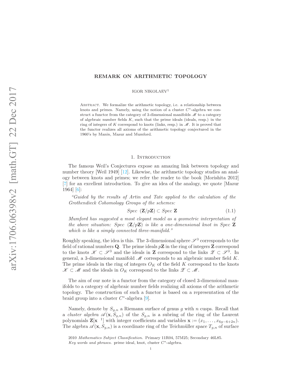 Remark on Arithmetic Topology 3