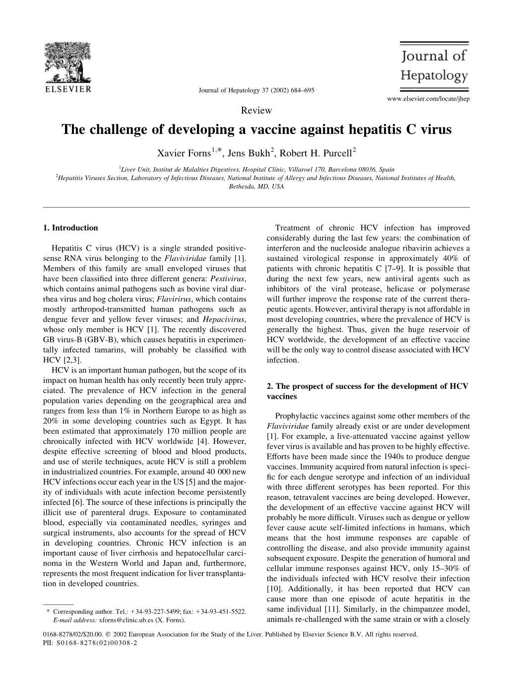 The Challenge of Developing a Vaccine Against Hepatitis C Virus