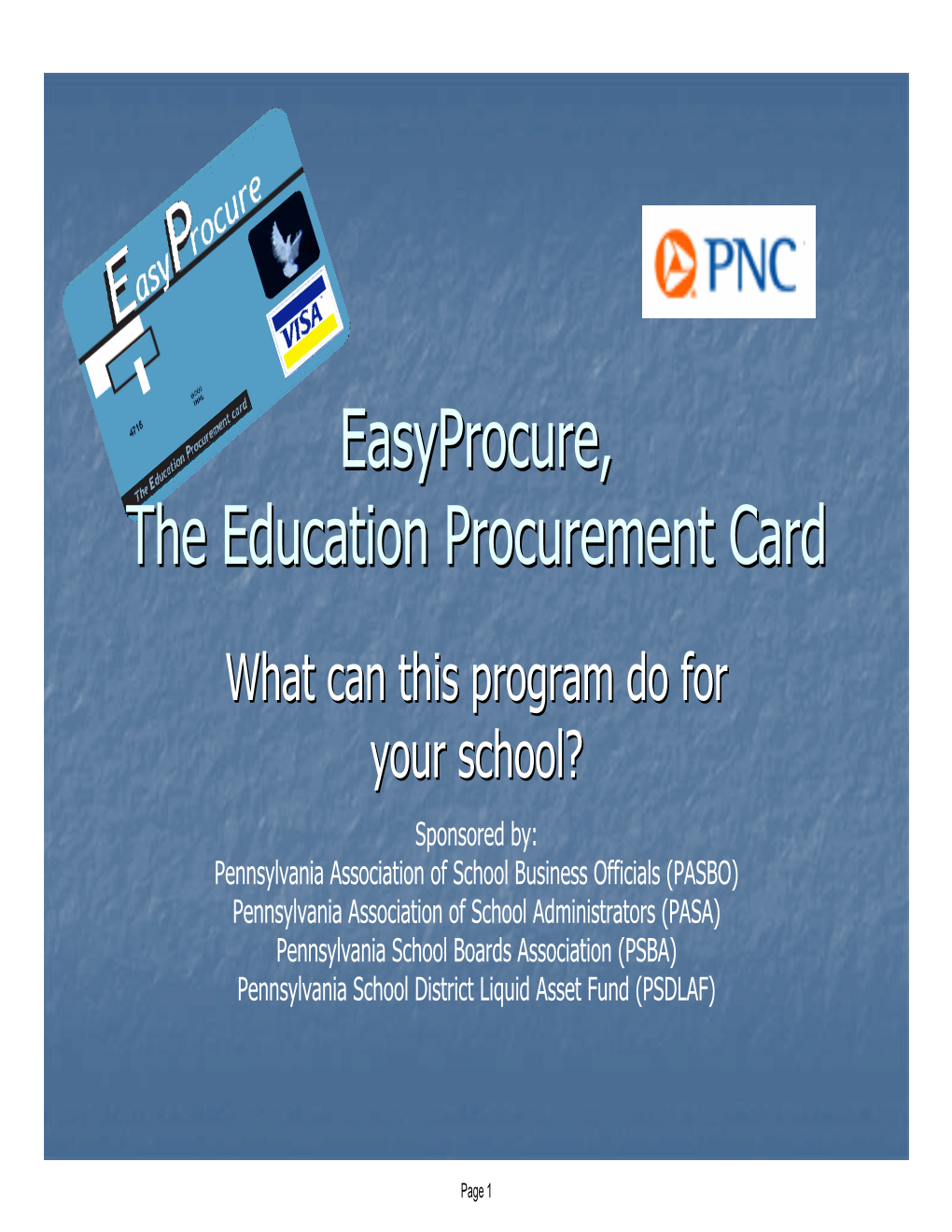 Easyprocure, the Education Procurement Card