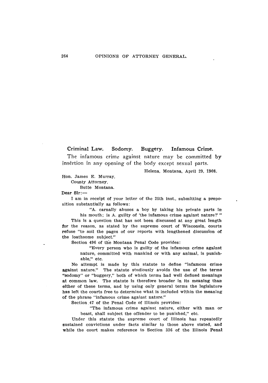 Criminal Law. Sodomy. Buggery. Infamous Crime. the Infamous Crime Against Nature May Be Committed by Insertion in Any Opening of the Body Except Sexual Parts