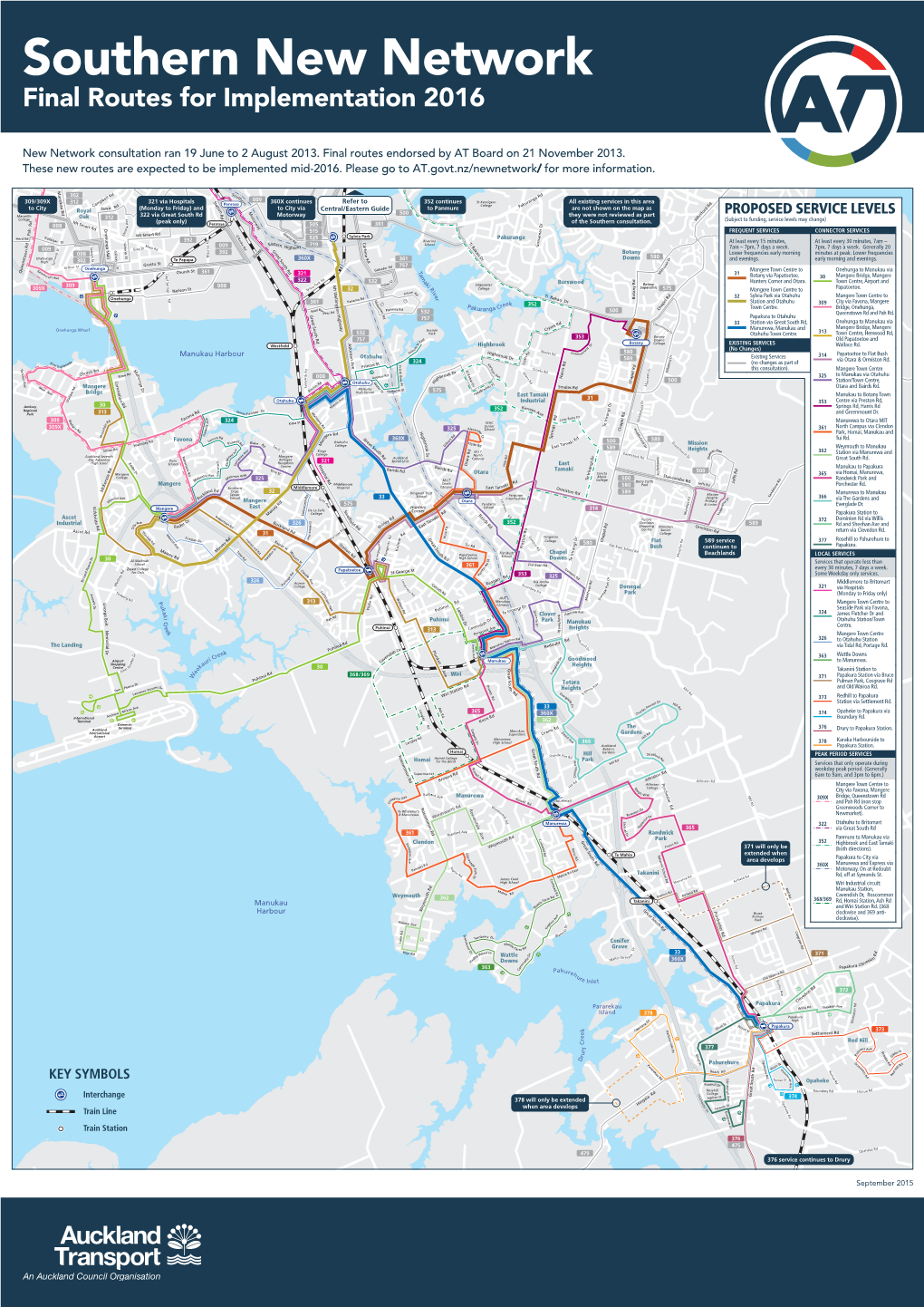 Southern New Network Final Routes for Implementation 2016