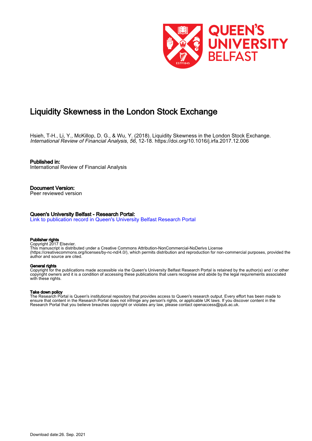 Liquidity Skewness in the London Stock Exchange