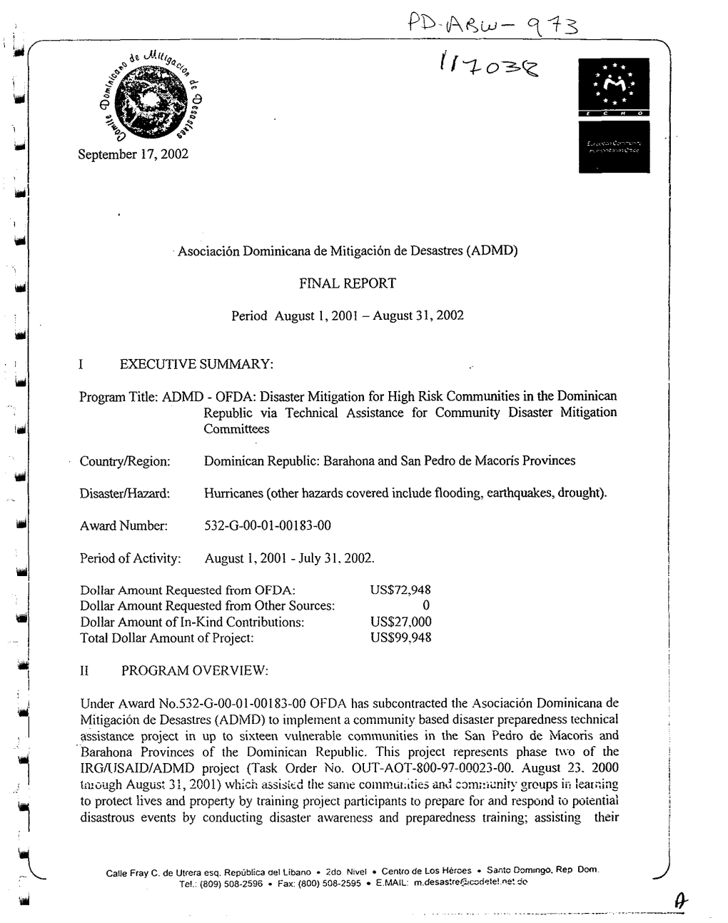 September 17,2002 Asociaci6n Dominicana De