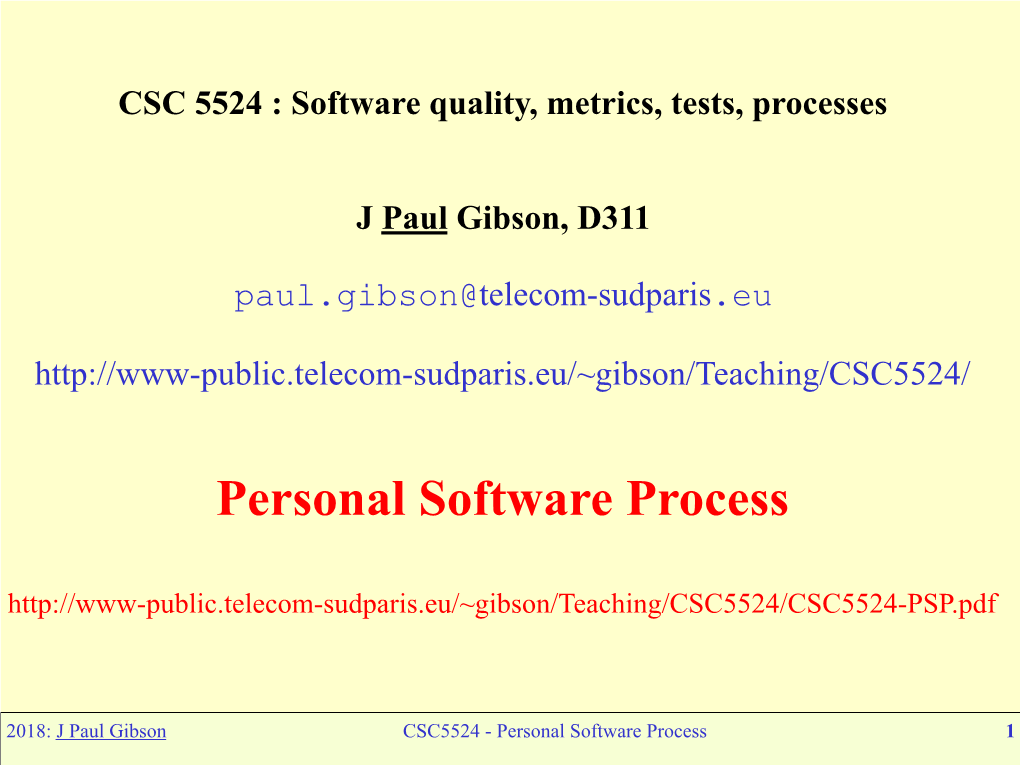 Personal Software Process