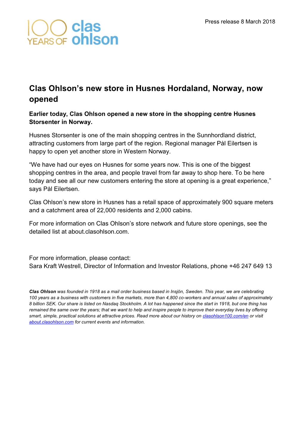 Clas Ohlson's New Store in Husnes Hordaland, Norway, Now Opened