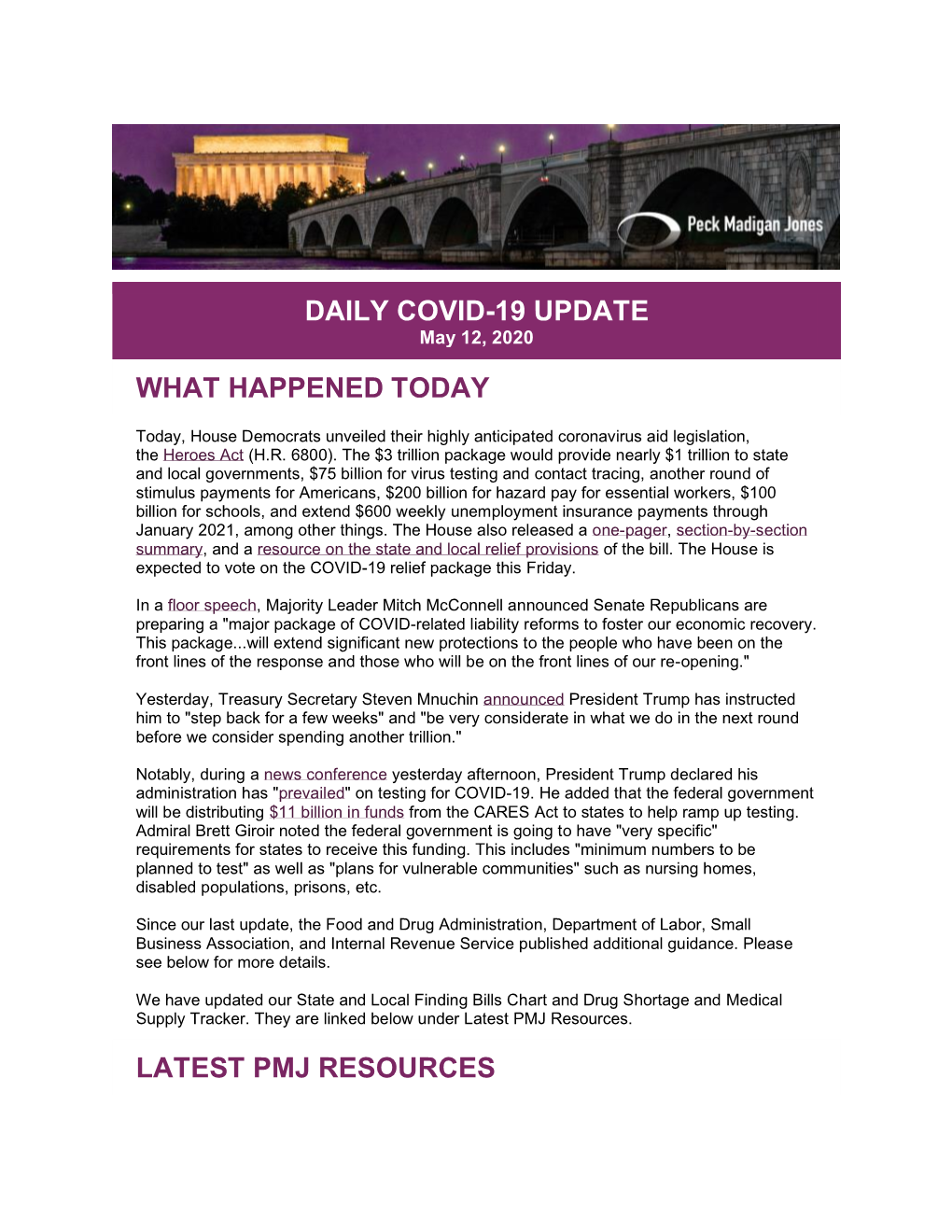 Daily Covid-19 Update What Happened Today Latest Pmj Resources