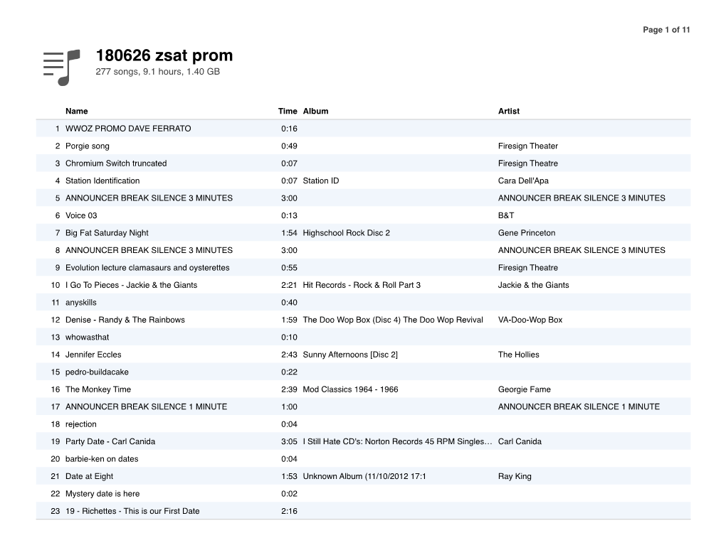 180626 Zsat Prom 277 Songs, 9.1 Hours, 1.40 GB