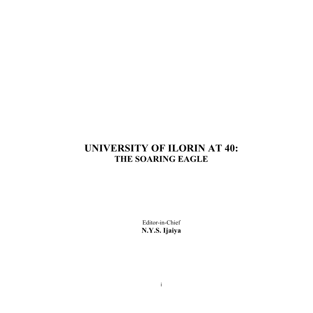 University of Ilorin at 40: the Soaring Eagle