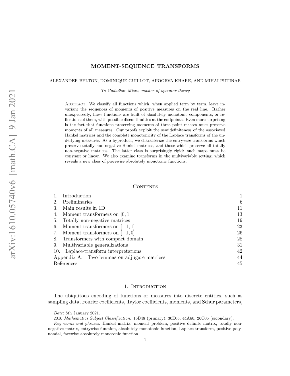 Moment-Sequence Transforms