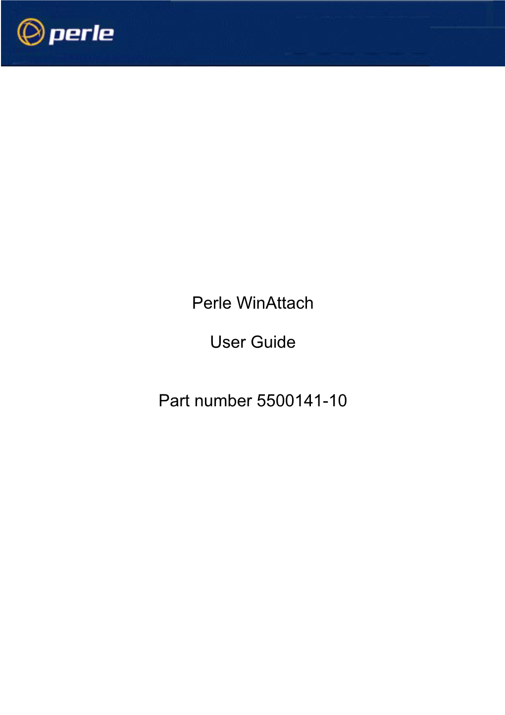 Perle Winattach User Guide Part Number 5500141-10