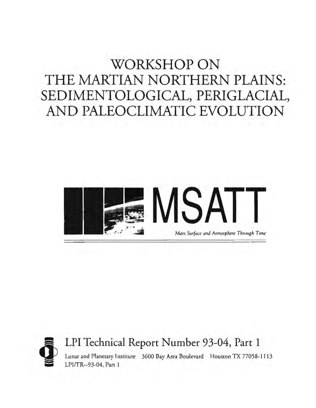 Workshop on the Martian Northern Plains, Sedimentological