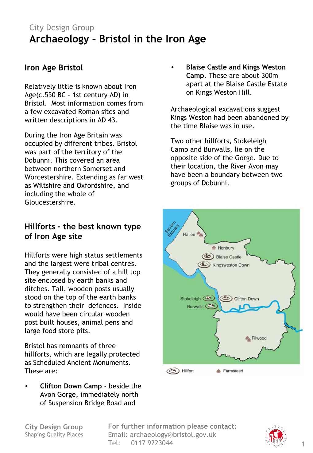 City Design Group Archaeology – Bristol in the Iron Age