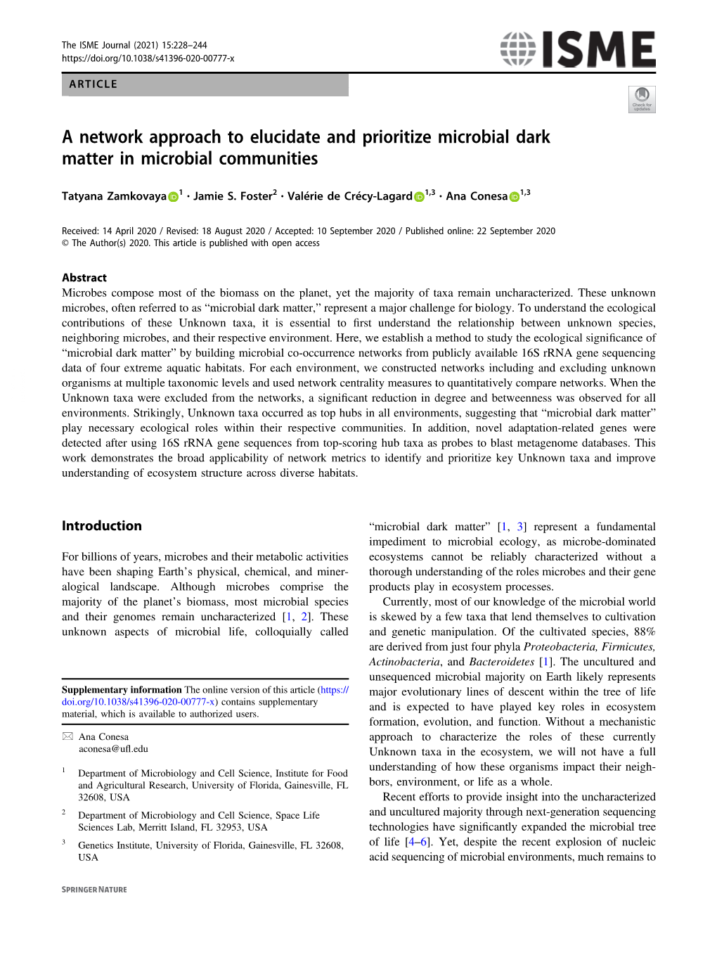 A Network Approach to Elucidate and Prioritize Microbial Dark Matter in Microbial Communities