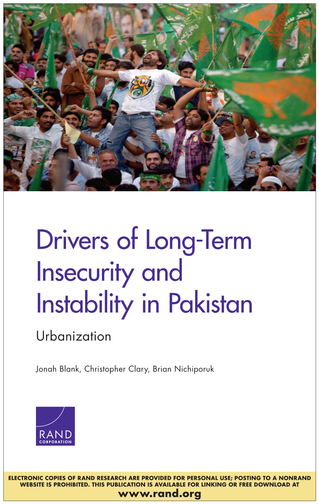 Drivers of Long-Term Insecurity and Instability in Pakistan: Urbanization