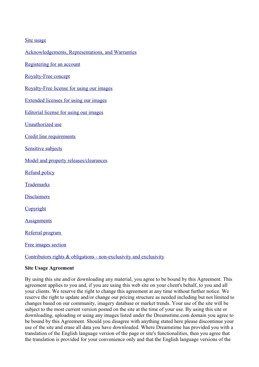 Site Usage Agreement