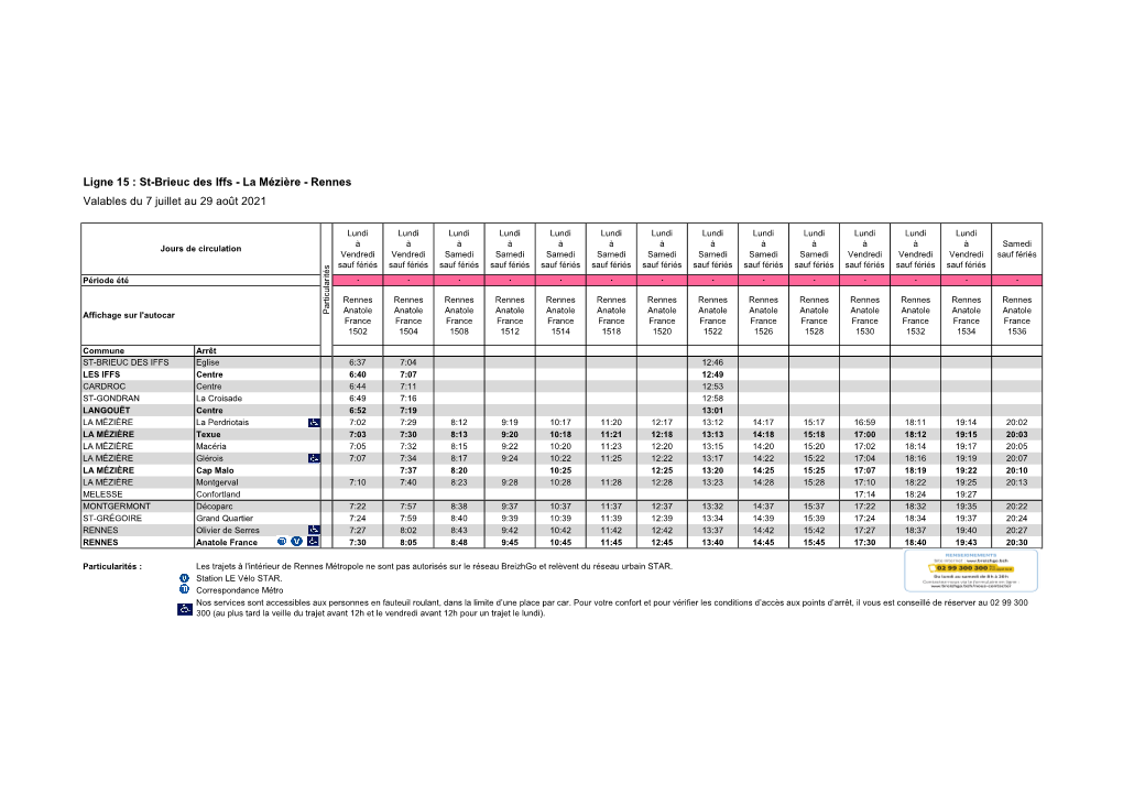 Horaires Du 7 Juillet Au 29 Août 2021