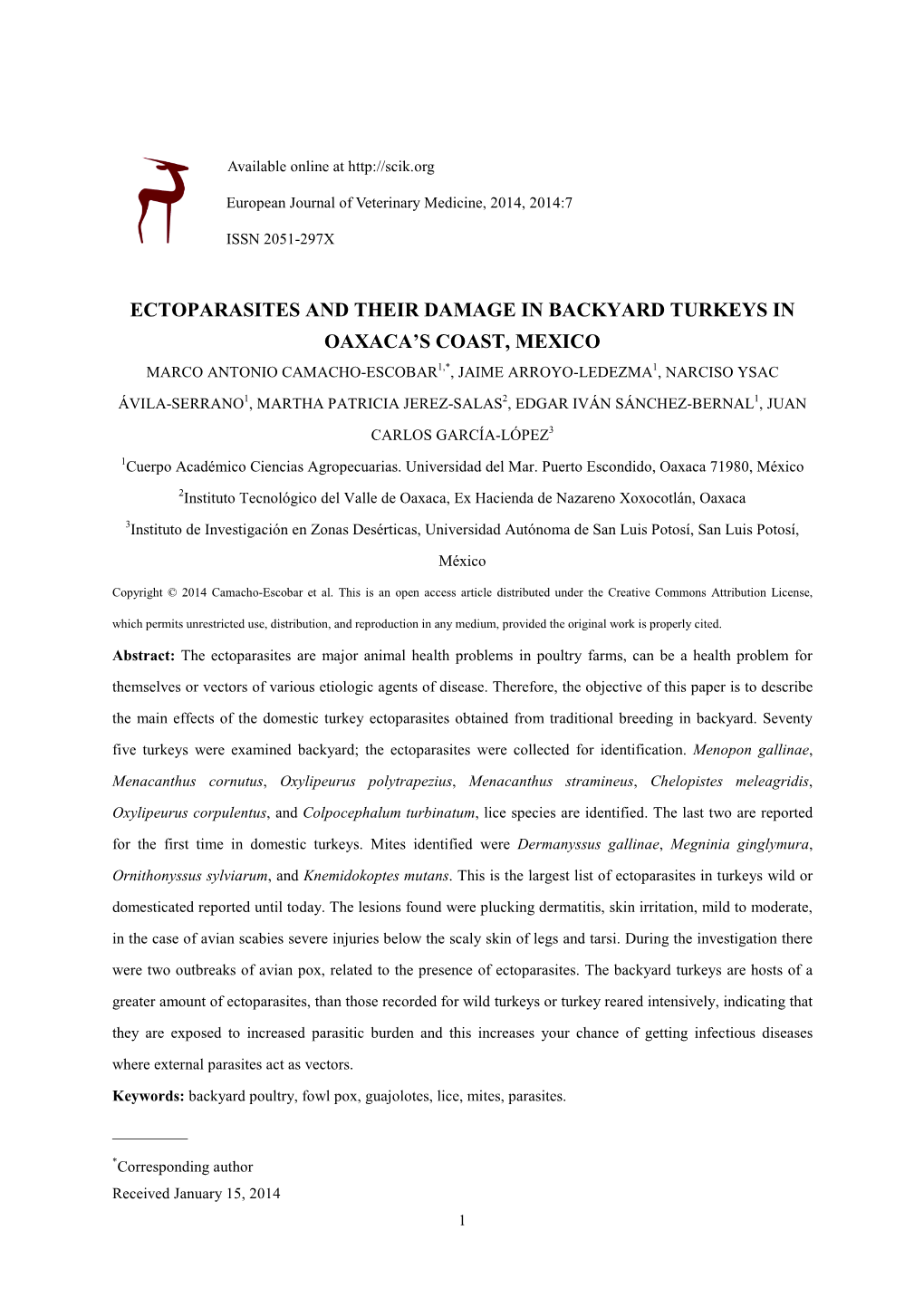 Camacho-Escobar Et Al 2014 Ectoparasites Backyard Turkeys