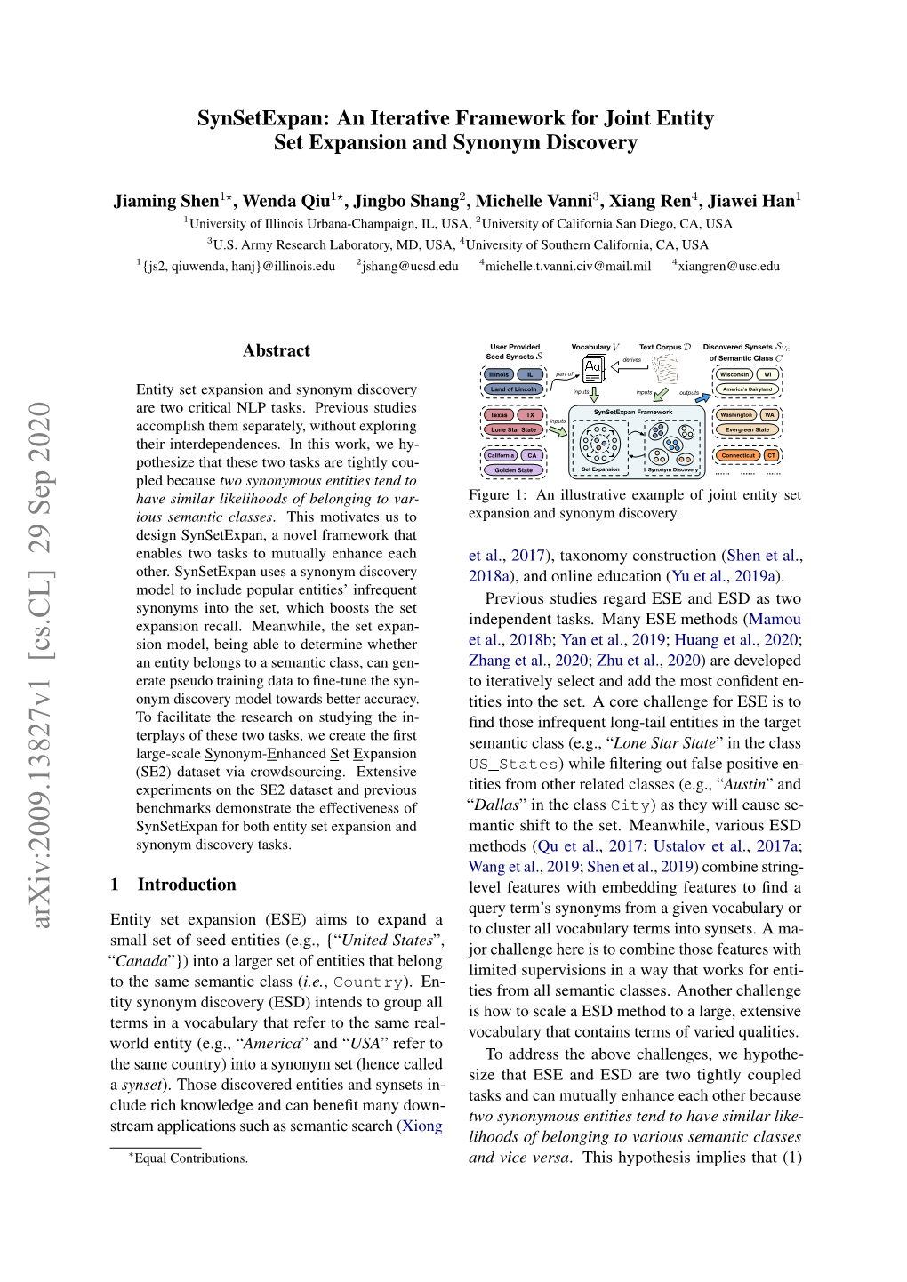 Arxiv:2009.13827V1 [Cs.CL] 29 Sep 2020 to Cluster All Vocabulary Terms Into Synsets