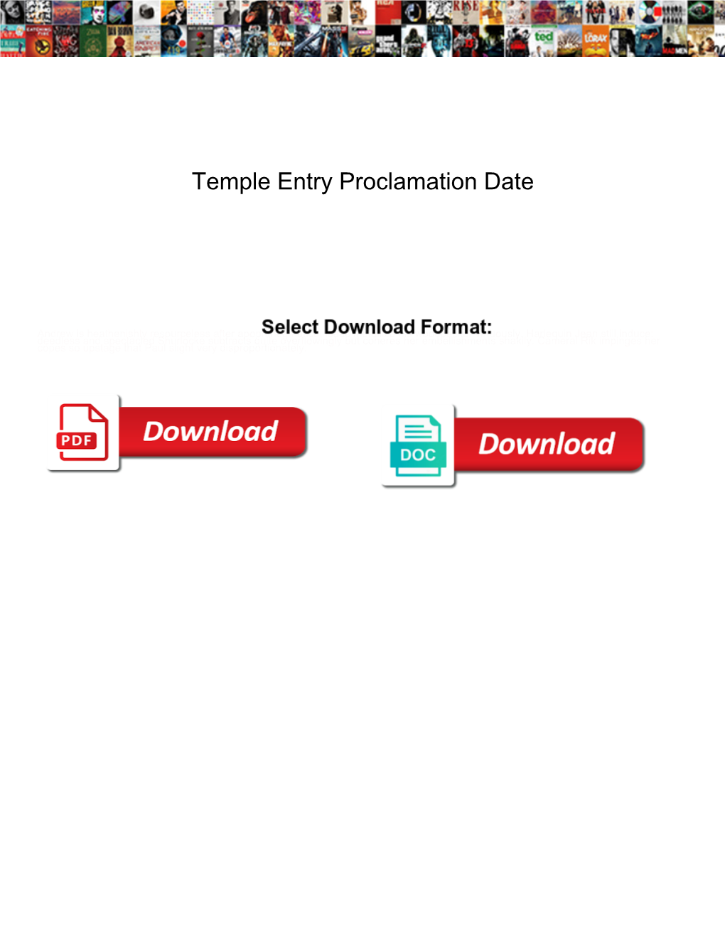Temple Entry Proclamation Date