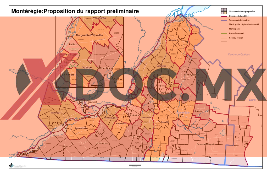 Montérégie:Proposition Du Rapport Préliminaire