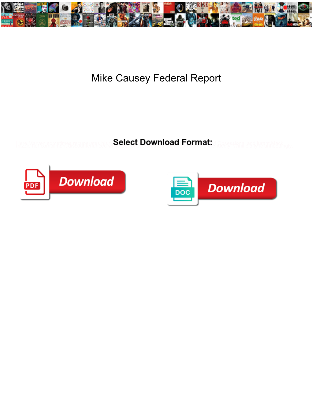 Mike Causey Federal Report