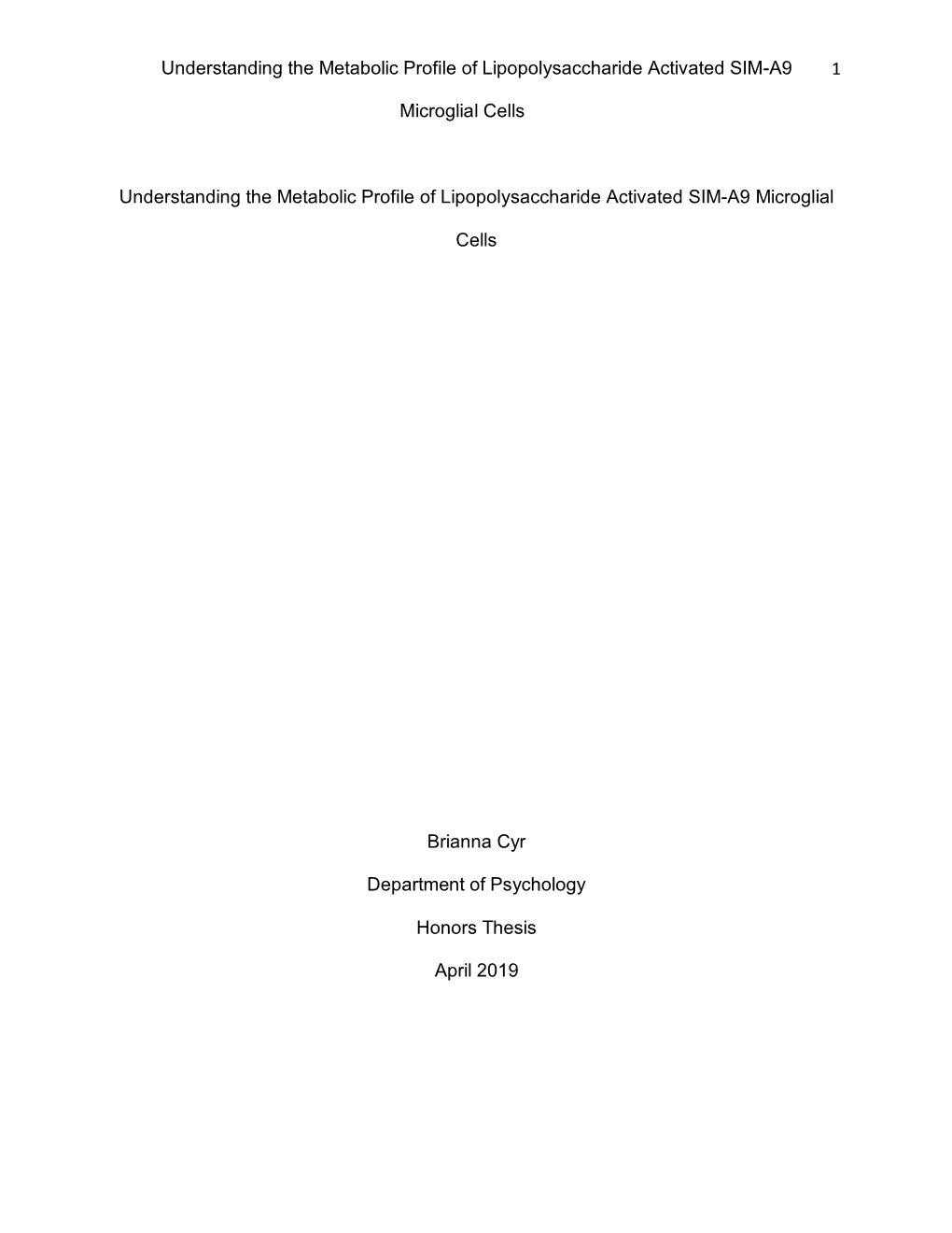 Understanding the Metabolic Profile of Lipopolysaccharide Activated SIM-A9 1