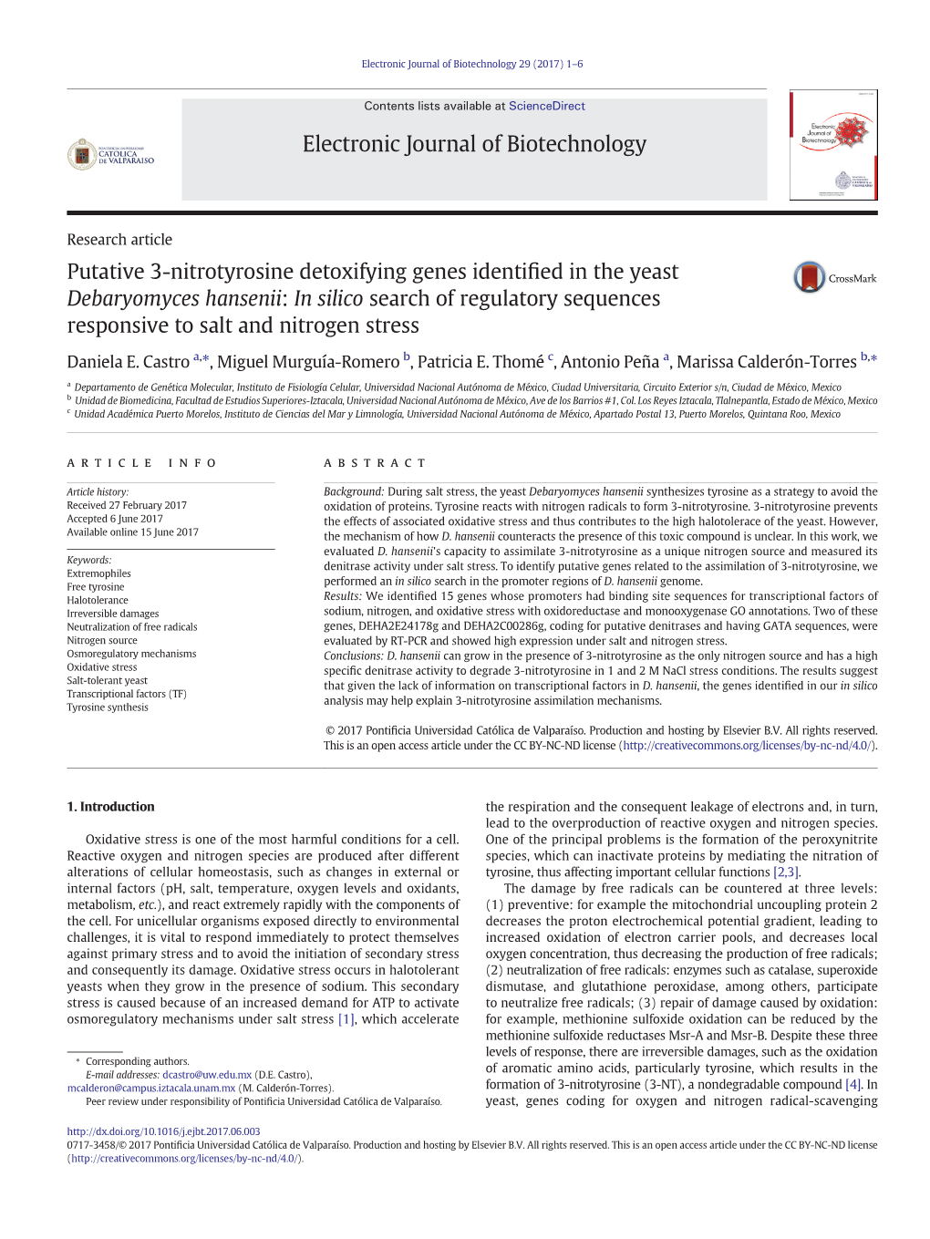 Putative 3-Nitrotyrosine Detoxifying Genes