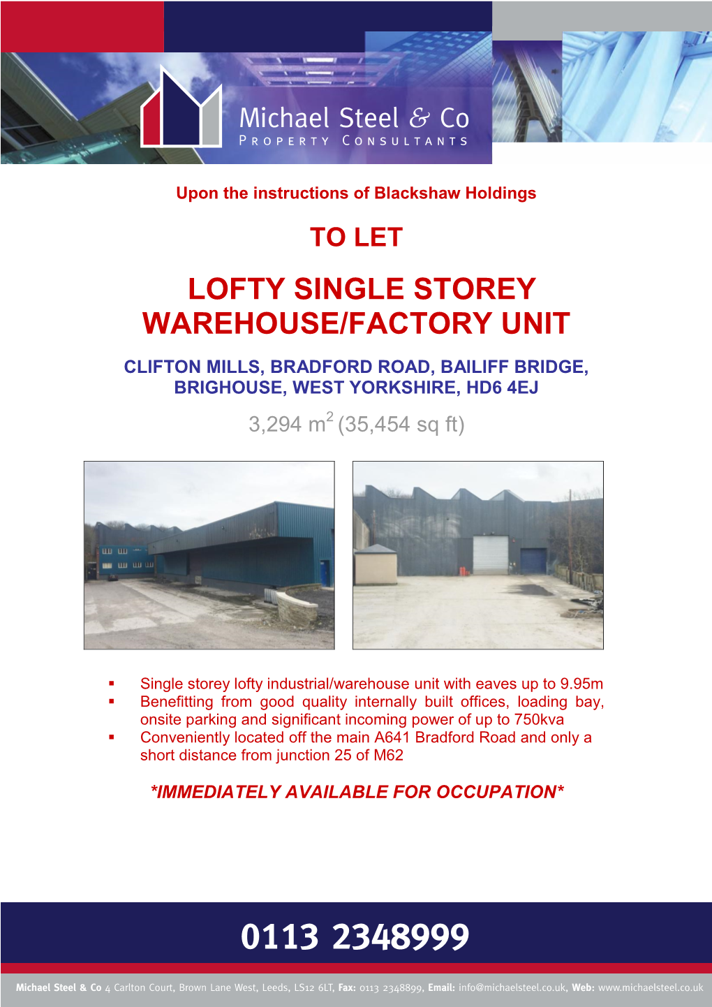 Lofty Single Storey Warehouse/Factory Unit