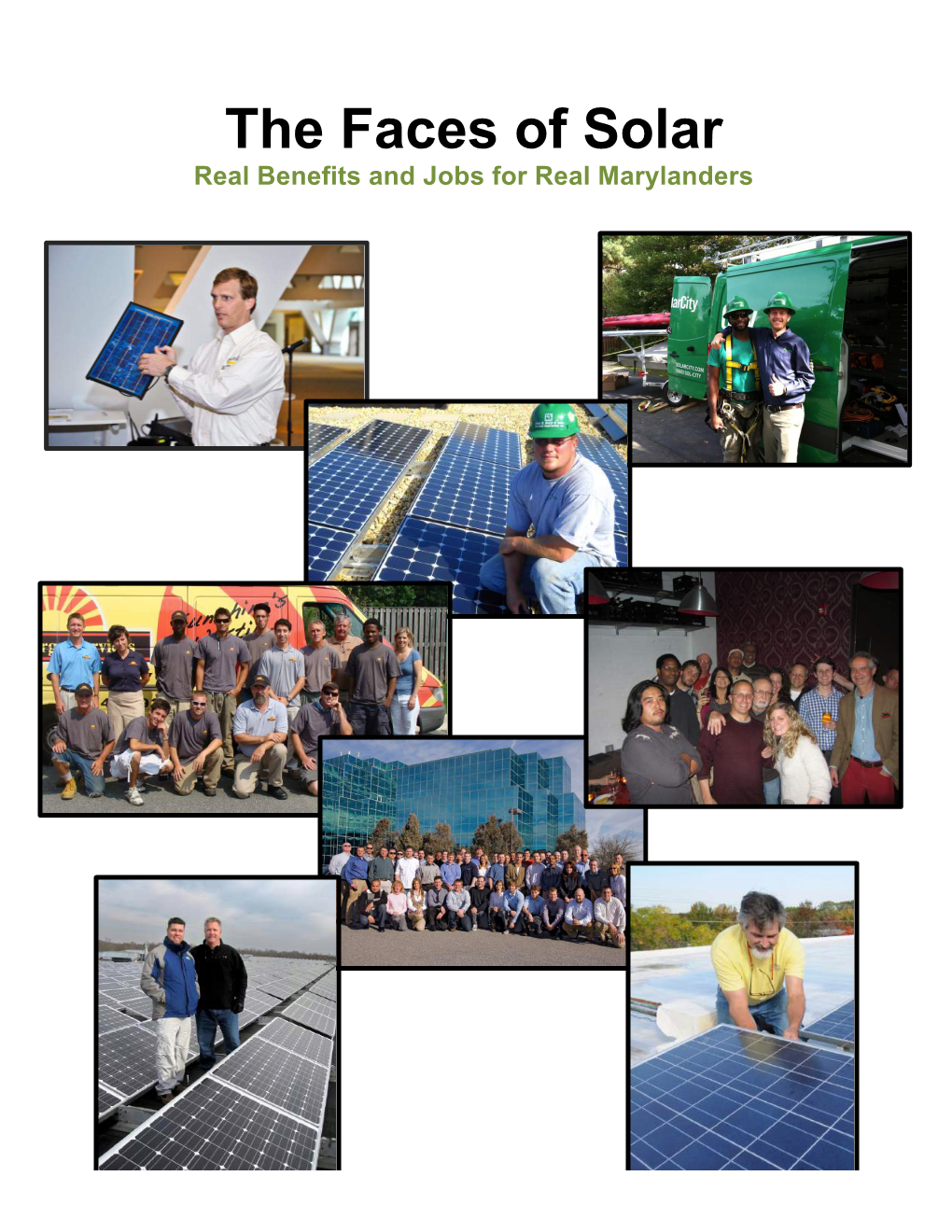 The Faces of Solar Real Benefits and Jobs for Real Marylanders