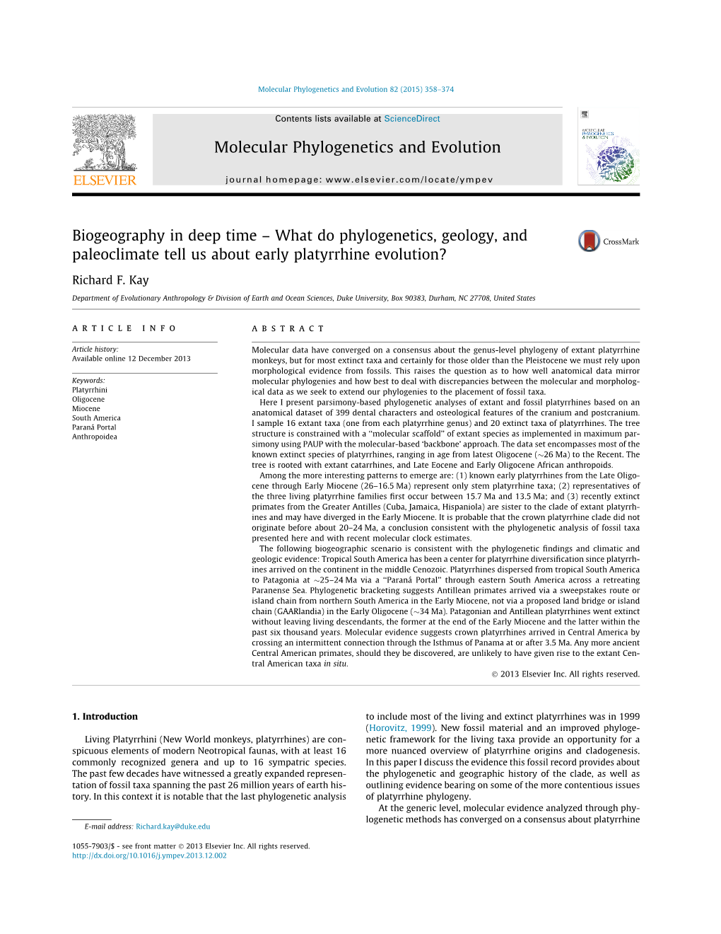 Molecular Phylogenetics and Evolution 82 (2015) 358–374