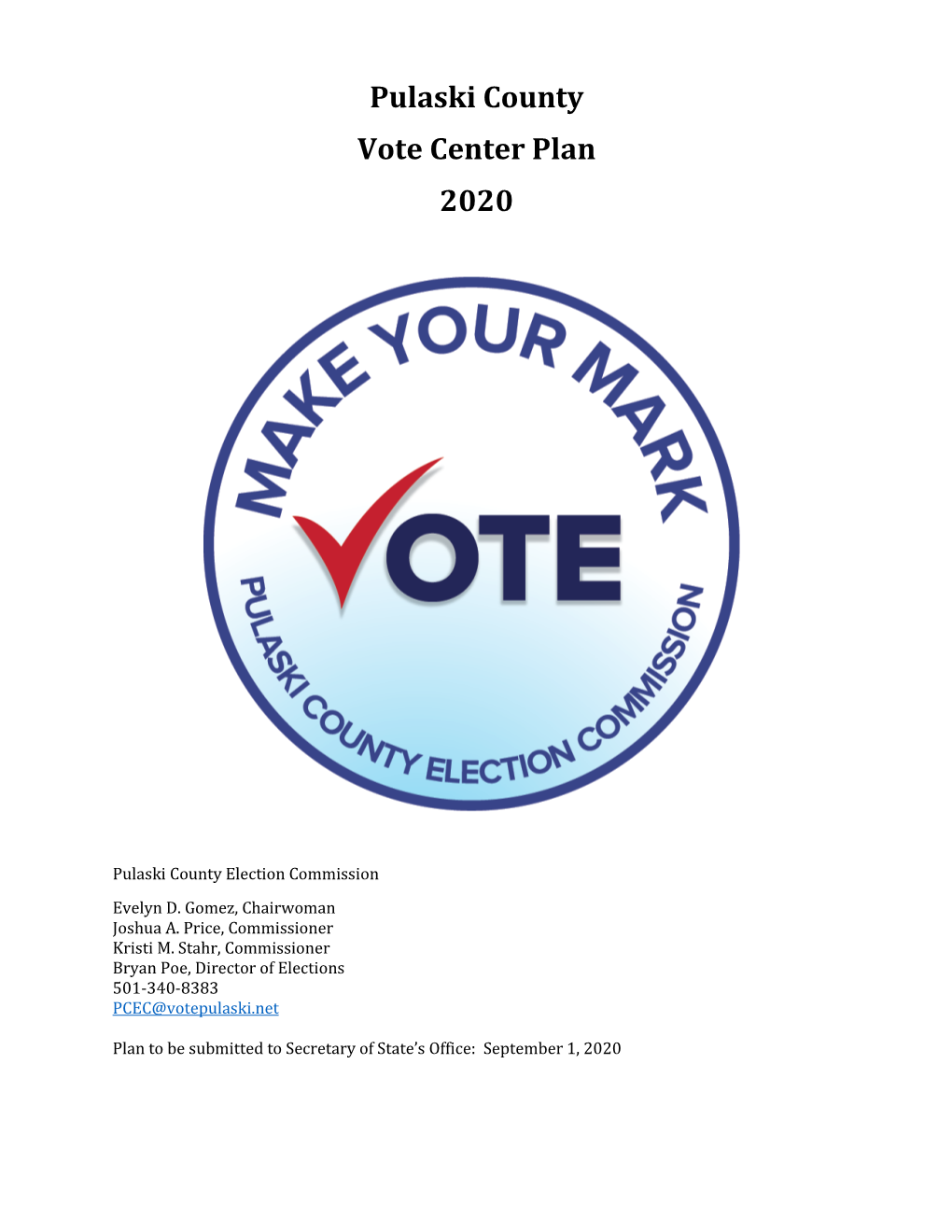 Pulaski County Vote Center Plan 2020