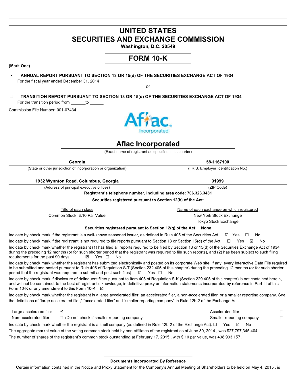 United States Securities and Exchange Commission Form