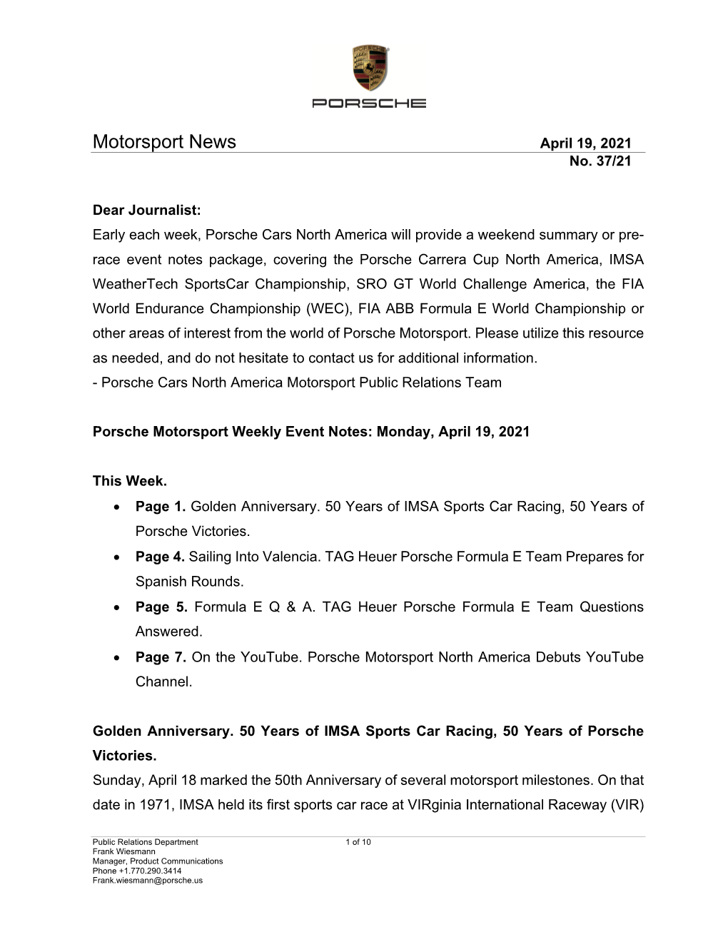 Motorsport News April 19, 2021 No