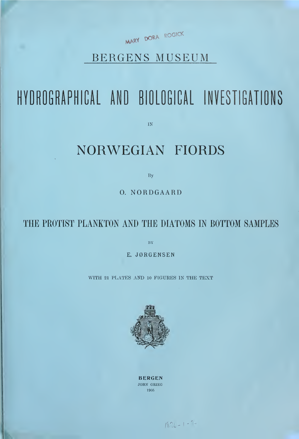 Nordgaard 1905 Bottom Life [Hydrogr. Biol. Investig. Norwegien