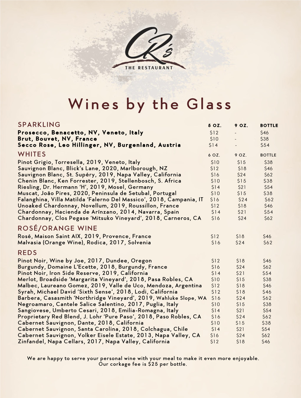 Wines by the Glass