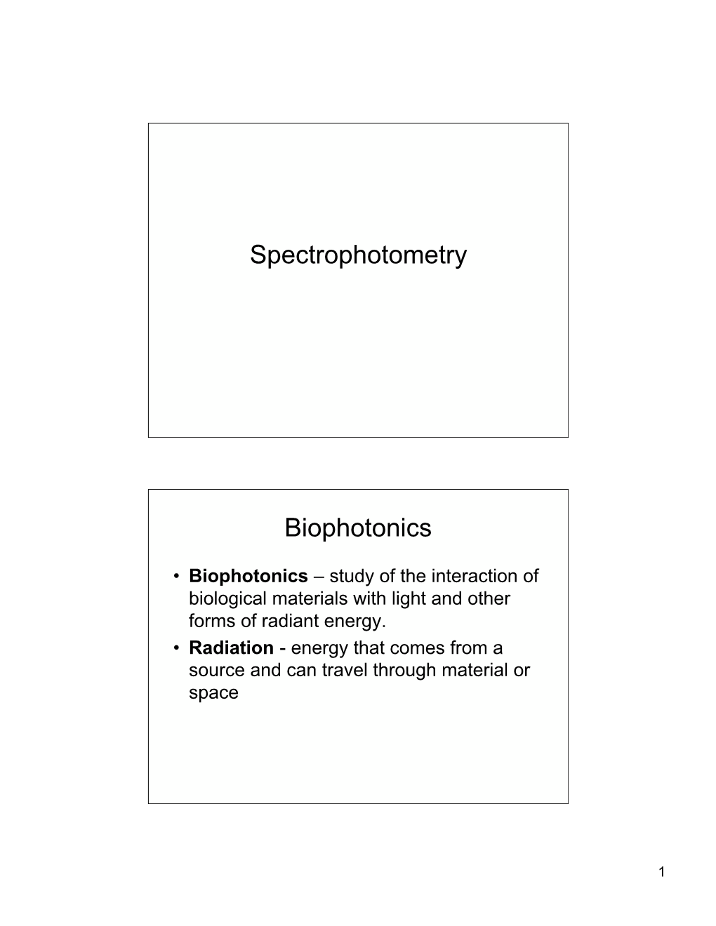 Spectrophotometry Biophotonics