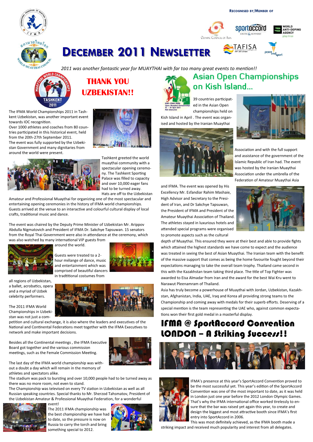 2011 December Newsletter