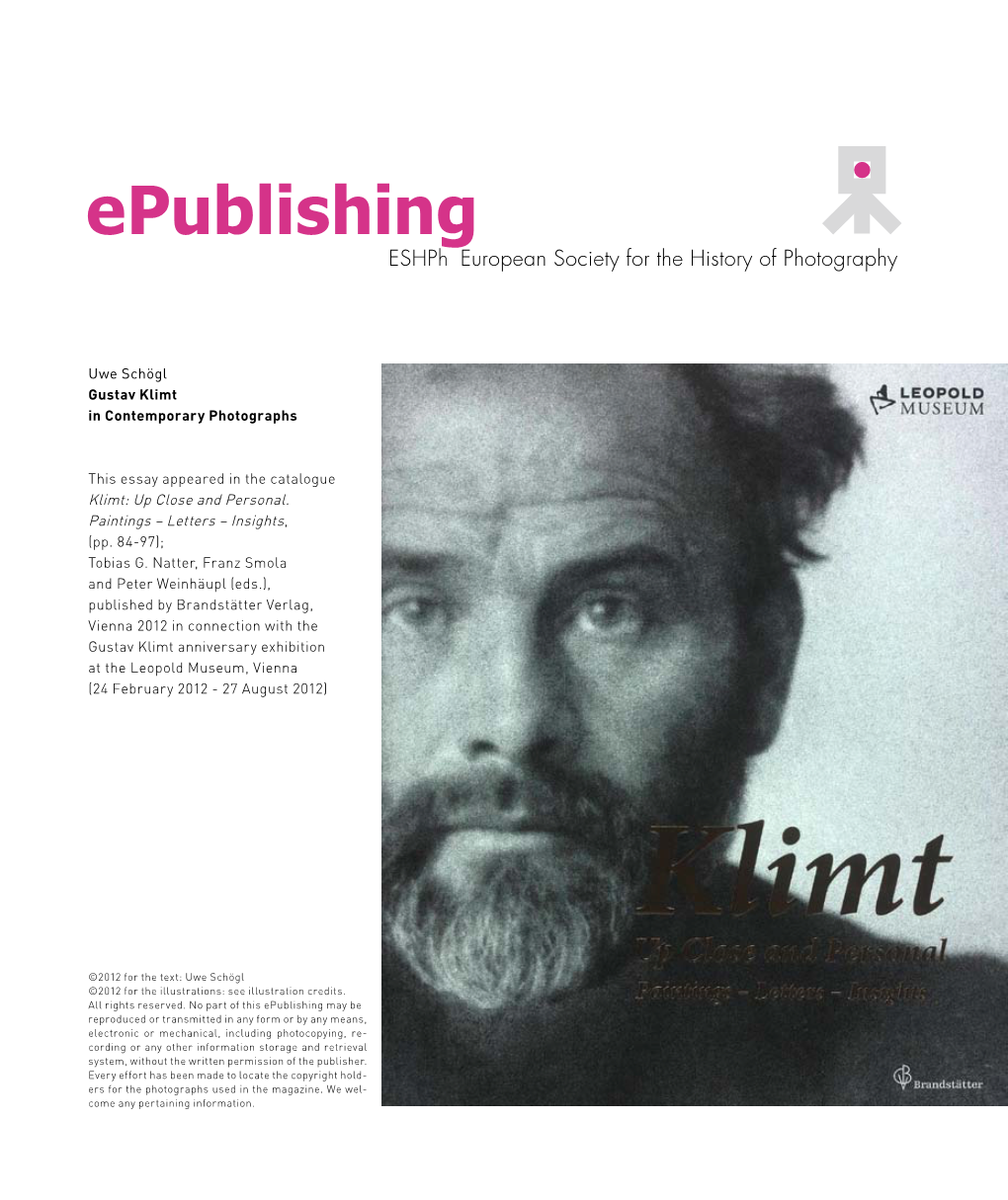 Epublishing Eshph European Society for the History of Photography