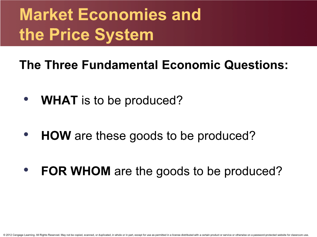 Market Economies and the Price System