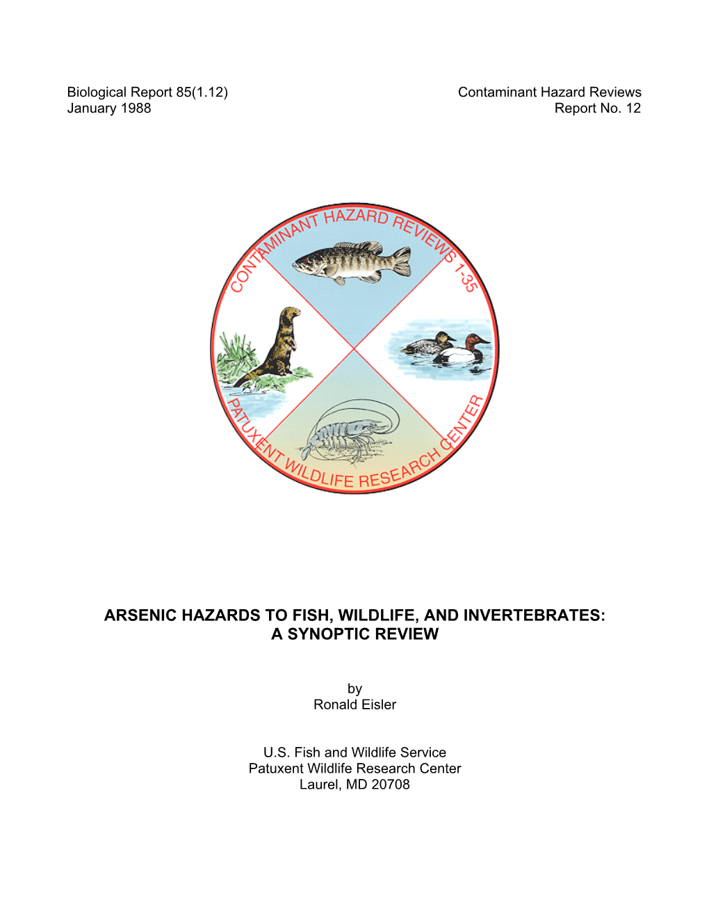 Arsenic Hazards to Fish, Wildlife, and Invertebrates: a Synoptic Review