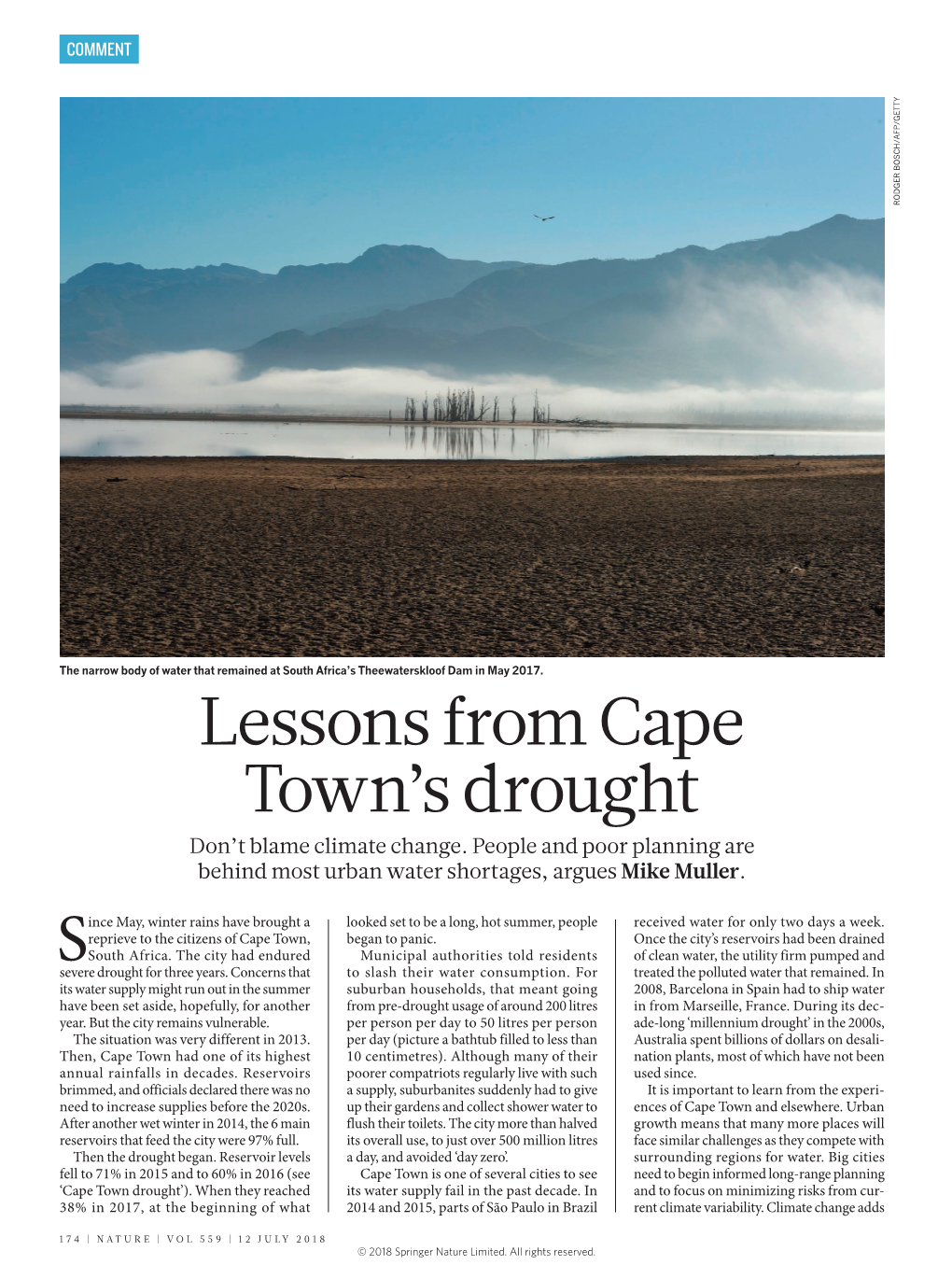 Lessons from Cape Town's Drought