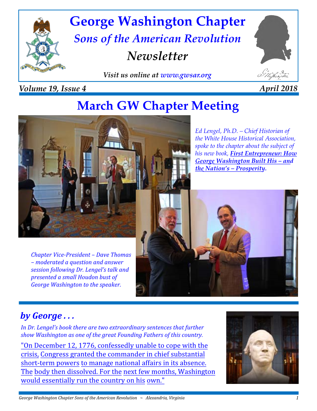 April 2018 March GW Chapter Meeting