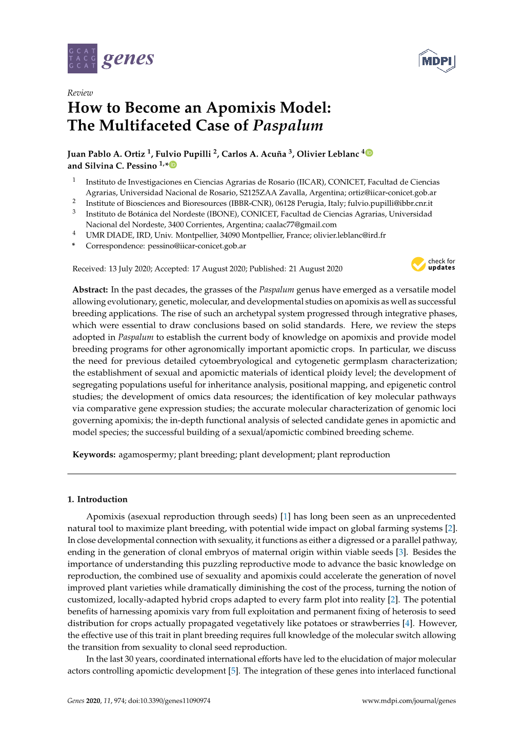 How to Become an Apomixis Model: the Multifaceted Case of Paspalum