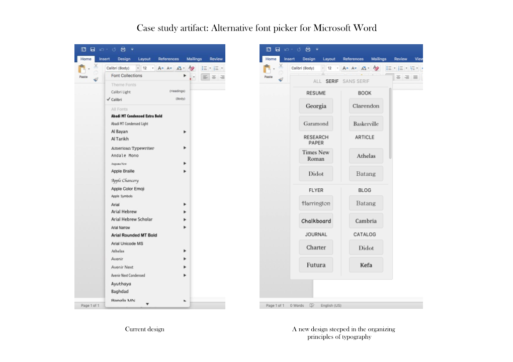 Alternative Font Picker for Microsoft Word