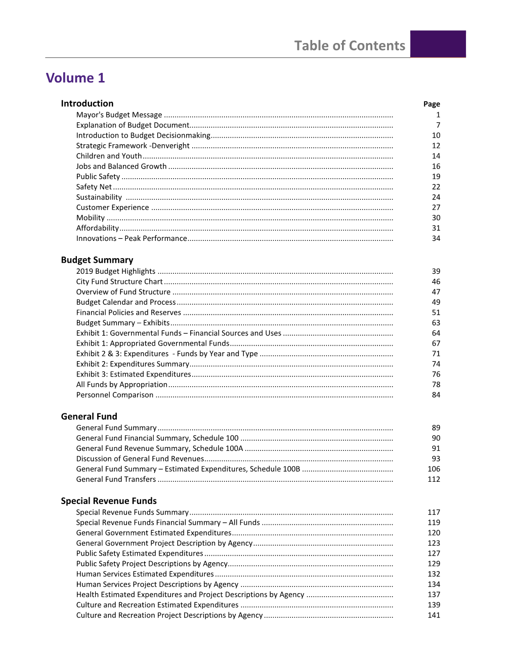 2019 Budget Highlights