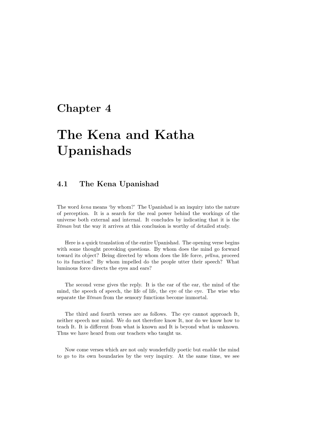 The Kena and Katha Upanishads