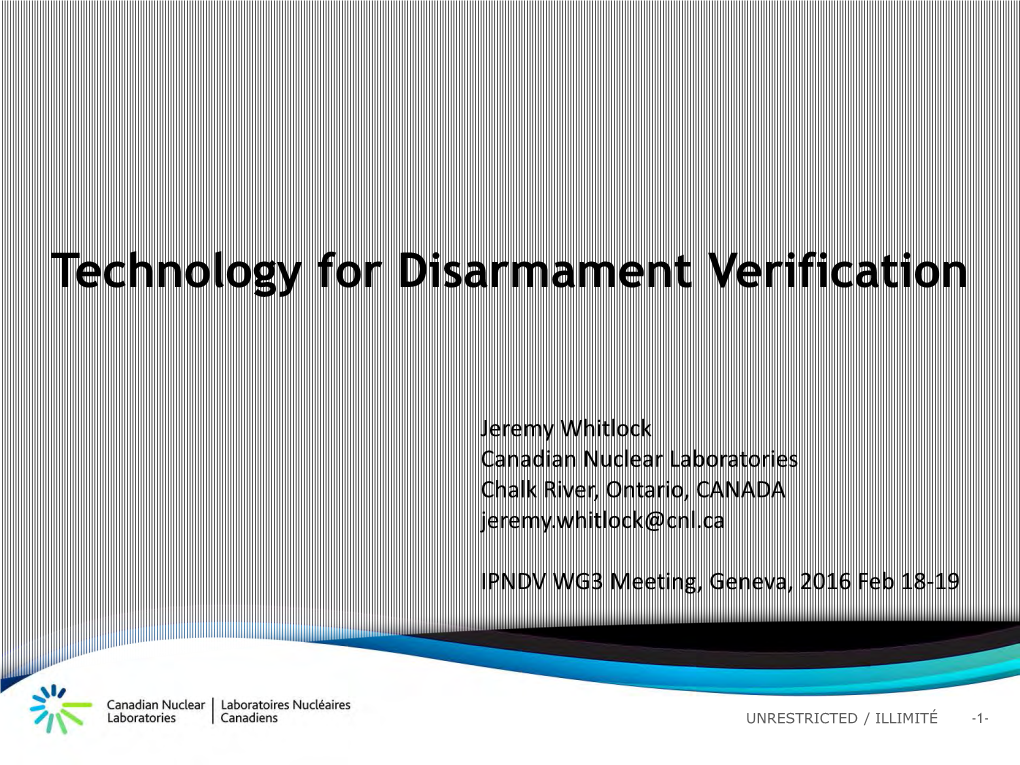 Technology for Disarmament Verification