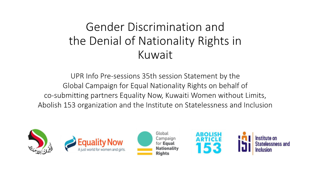 Gender Discrimination in the Nationality Law of Brunei And