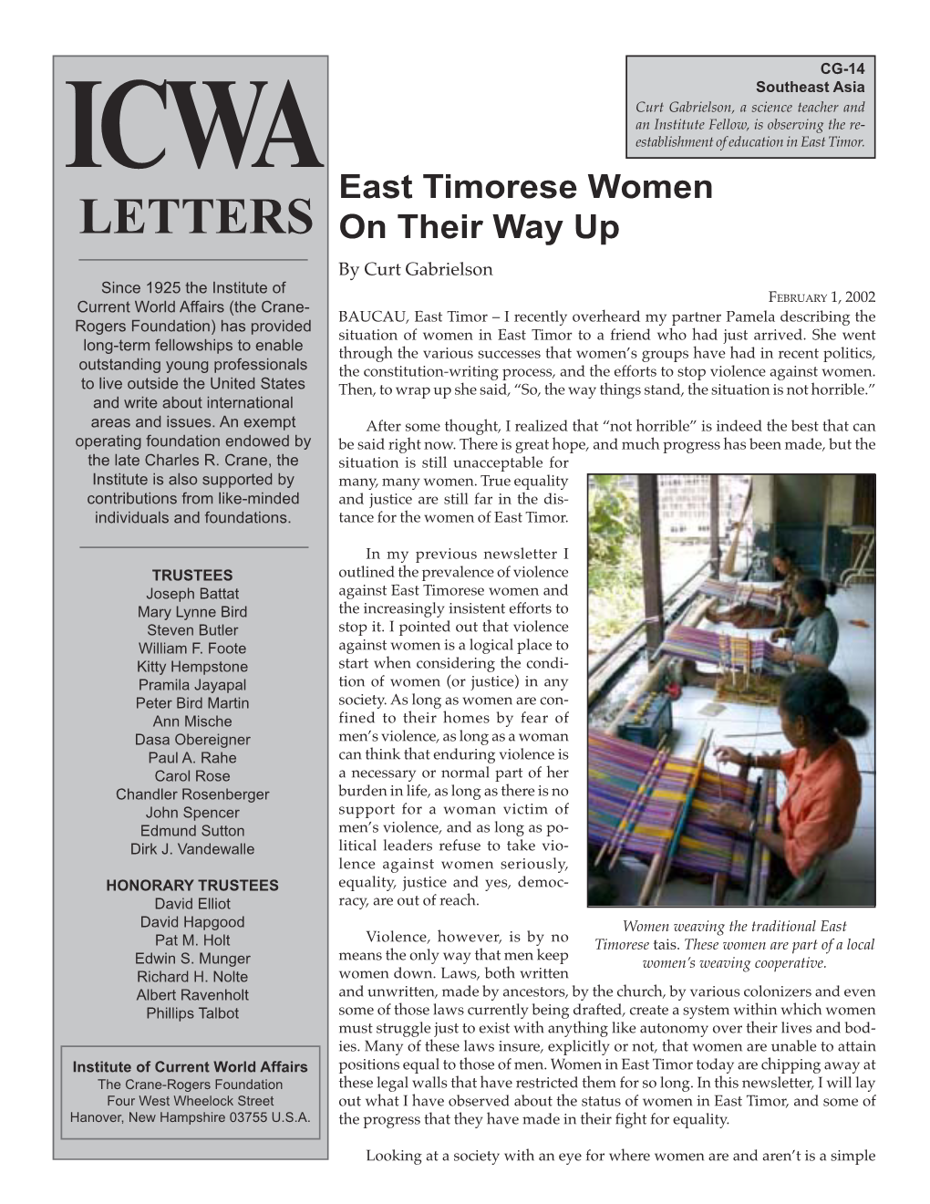 East Timorese Women on Their Way Up