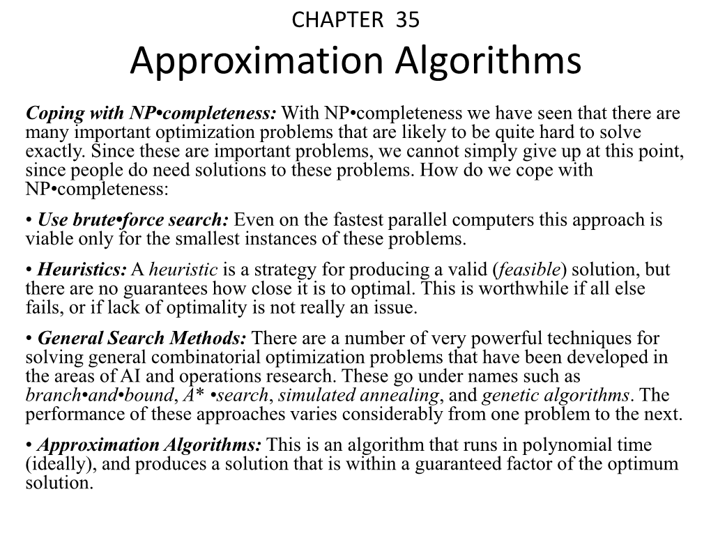 Approximation Algorithms